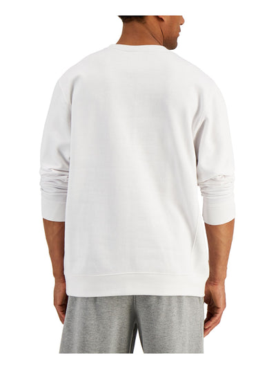 RUSSELL ATHLETIC Mens Ricardo White Logo Graphic Crew Neck Fleece Sweatshirt M
