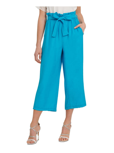 DKNY Womens Blue Pocketed Wear To Work Cropped Pants XXS