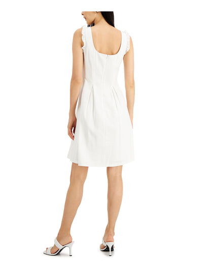 INC DRESS Womens Ivory Pocketed Scoop Neck Above The Knee Party Fit + Flare Dress 14