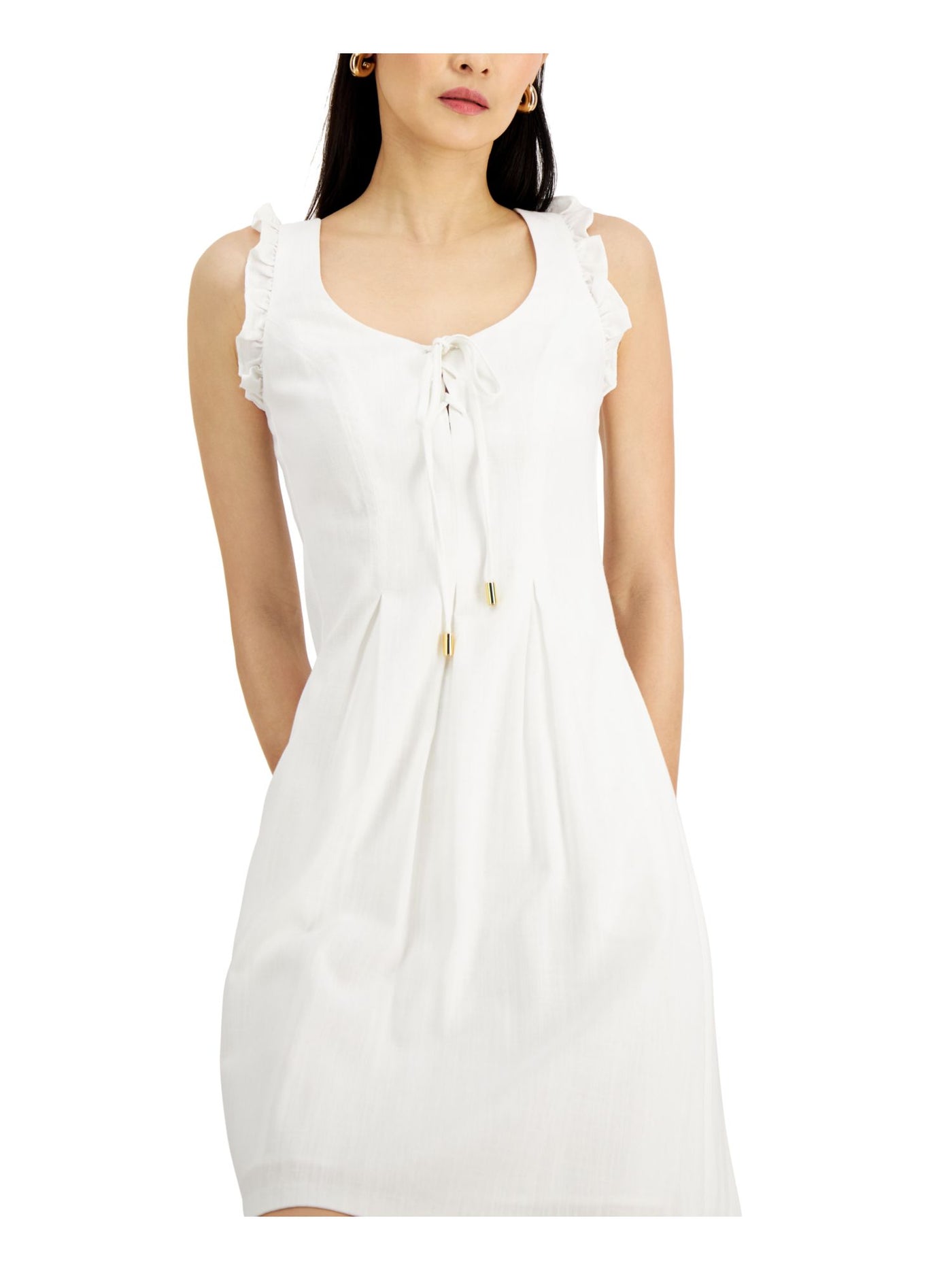 INC DRESS Womens Ivory Pocketed Scoop Neck Above The Knee Party Fit + Flare Dress 14