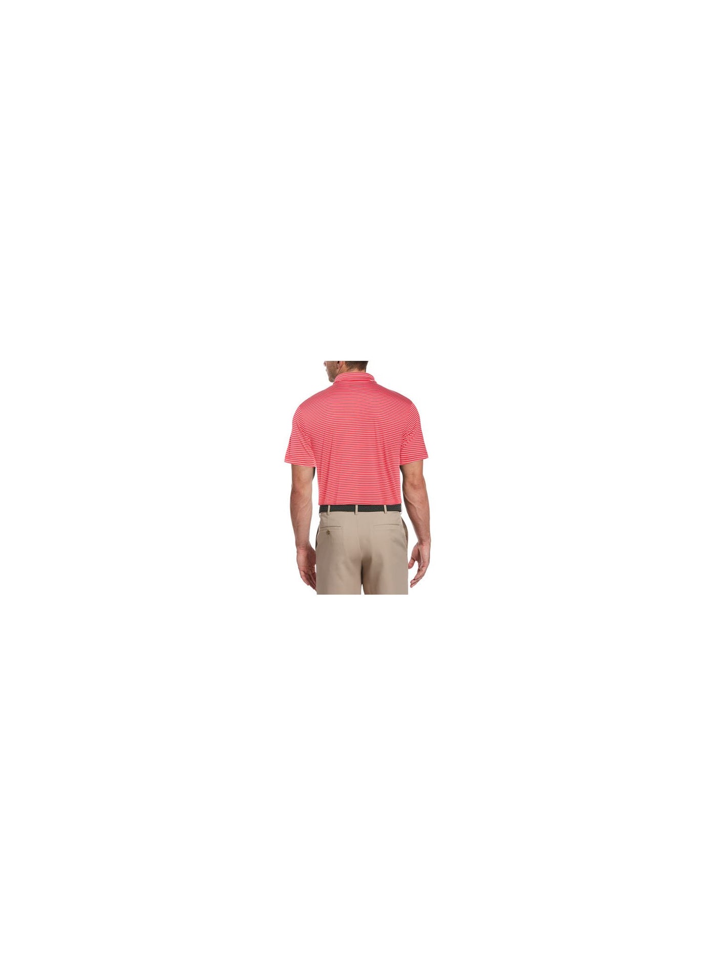 HYBRID APPAREL Mens Red Lightweight, Striped Athletic Fit Moisture Wicking Polo XXL
