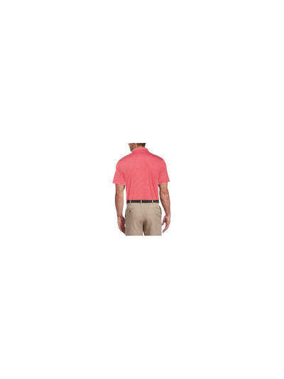 HYBRID APPAREL Mens Red Lightweight, Striped Athletic Fit Moisture Wicking Polo XXL