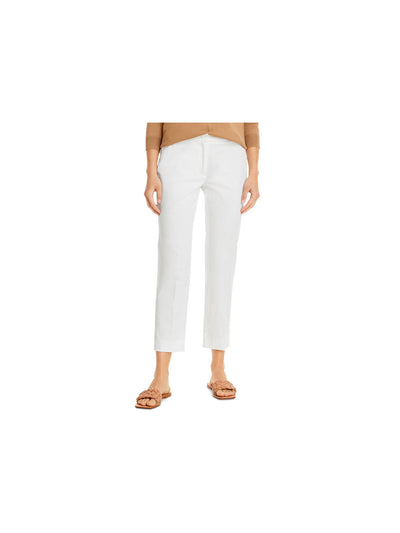 MAX MARA WEEKEND Womens White Stretch Pocketed Cropped Pants 2