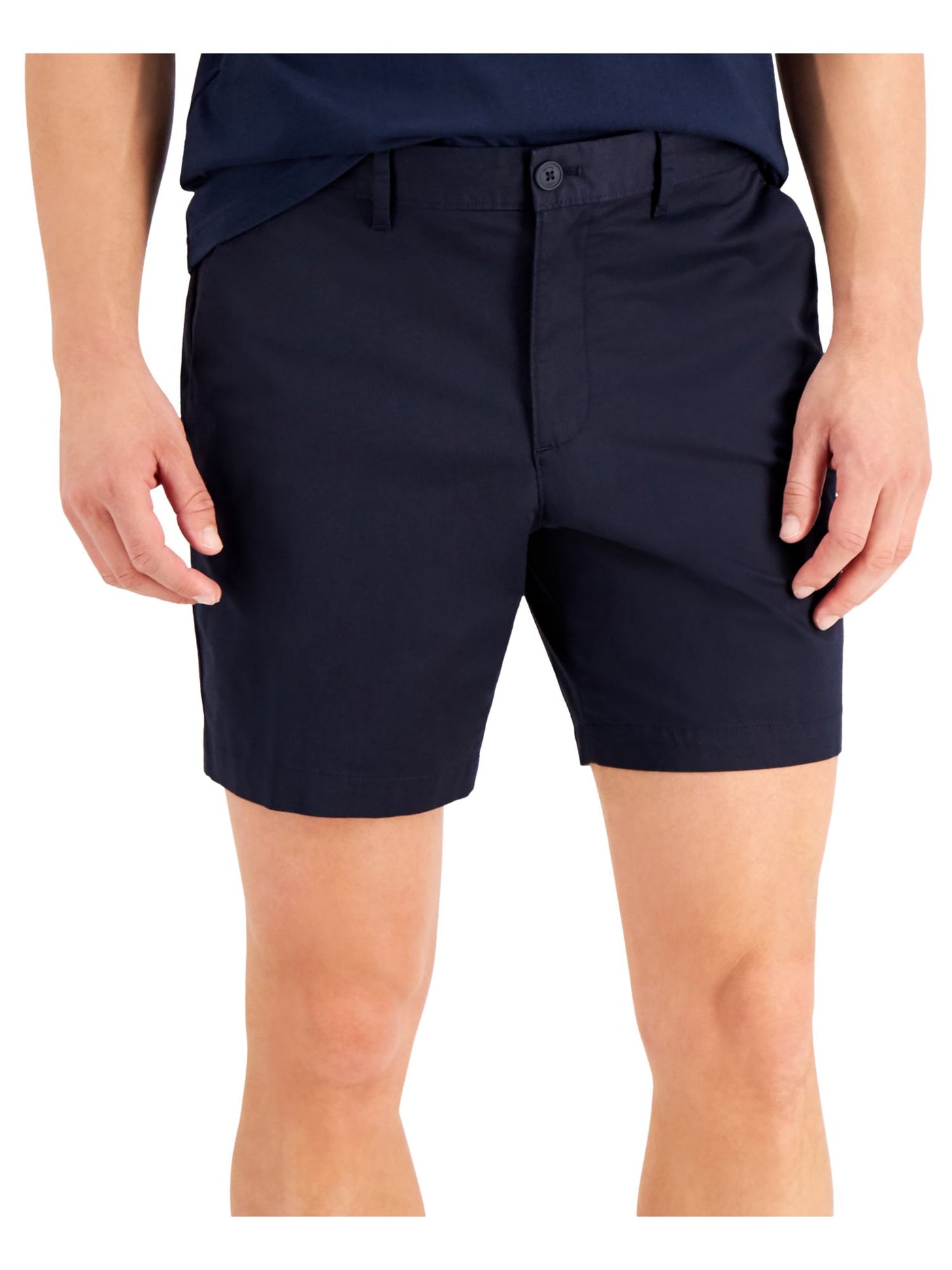 MICHAEL KORS Mens Navy Flat Front, Shorts 29 Waist