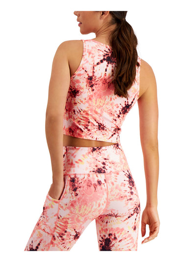 IDEOLOGY Womens Pink Moisture Wicking Short Length Tie Dye Sleeveless Round Neck Tank Top XS
