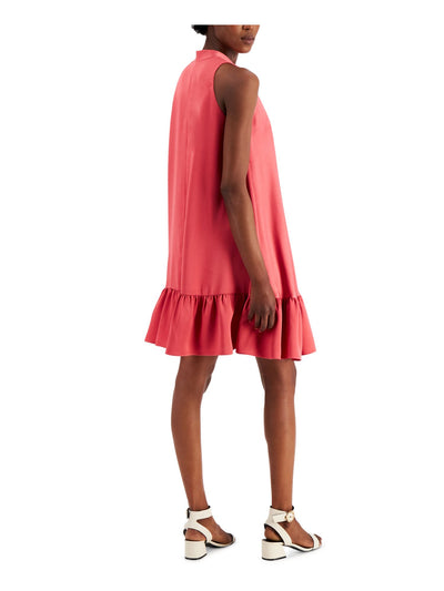 TAYLOR Womens Pink Sleeveless V Neck Short Party Trapeze Dress 4
