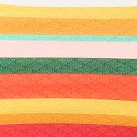CALIFORNIA SUNSHINE Women's Multi Color Colorblocked Stripe Stretch Convertible Adjustable Bandeau Swimsuit Top