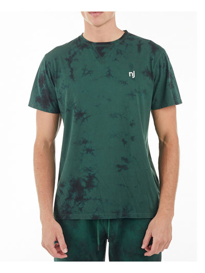 NANA JUDY Mens The Club T-shirt Green Tie Dye Short Sleeve Cotton T-Shirt XL
