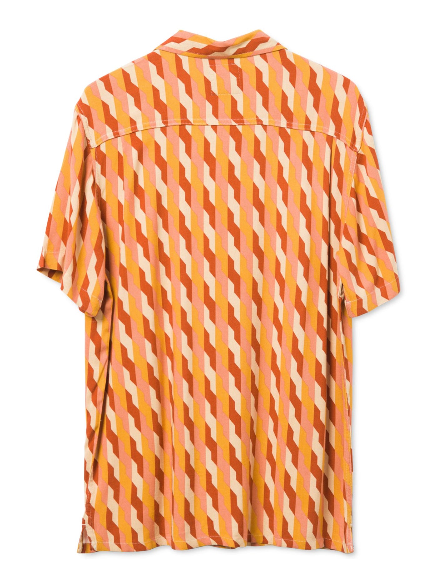 JUNK FOOD Mens Alexei Orange Geometric Short Sleeve Button Down Casual Shirt XL