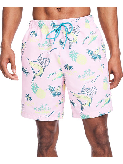 NAUTICA Mens Pink Drawstring, Printed Athletic Fit Quick-Dry Shorts M