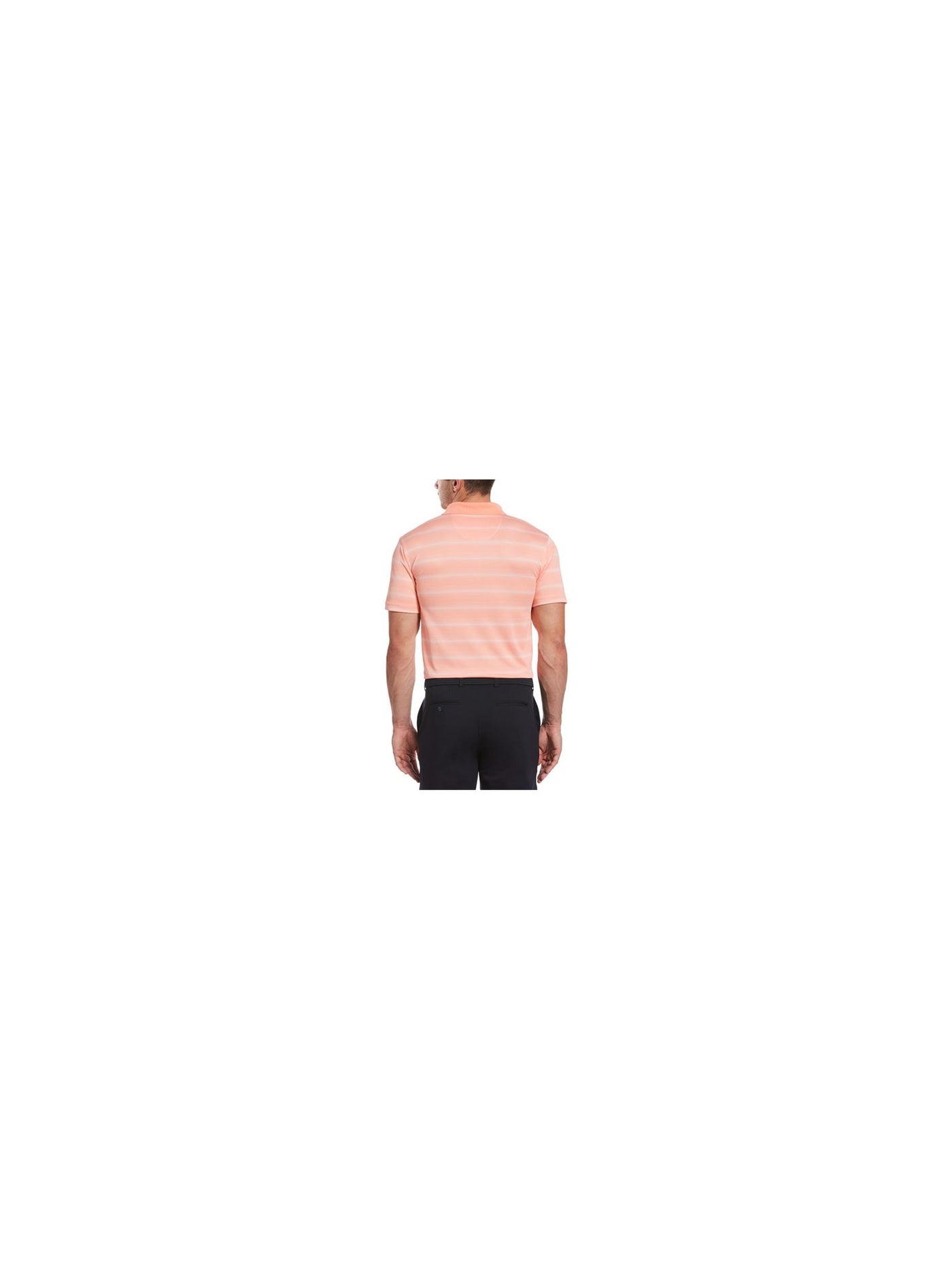 HYBRID APPAREL Mens Coral Striped Short Sleeve Moisture Wicking Polo S