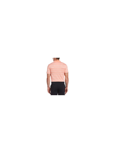 HYBRID APPAREL Mens Coral Striped Short Sleeve Moisture Wicking Polo S