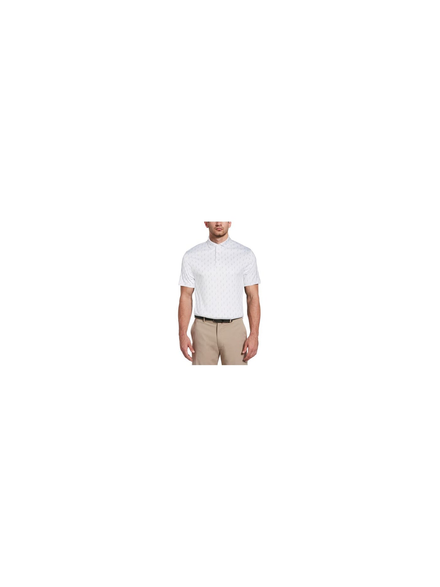 HYBRID APPAREL Mens White Short Sleeve Classic Fit Performance Stretch Polo S
