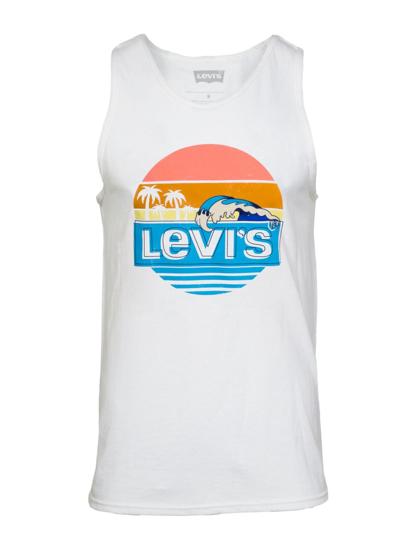 LEVI'S Mens Bocay White Logo Graphic Round Neck Slim Fit Tank Top 2XL