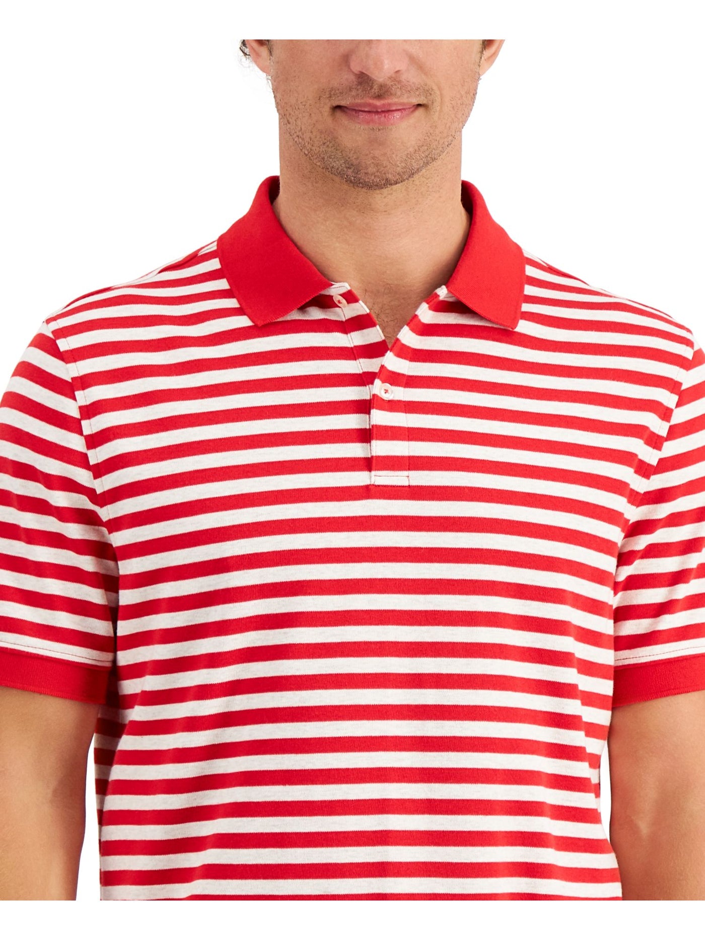 CLUBROOM Mens Red Striped Classic Fit Stretch Polo XXL