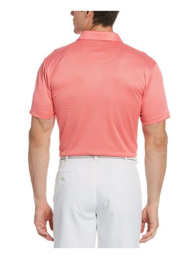 HYBRID APPAREL Mens Pink Printed Short Sleeve Moisture Wicking Polo S