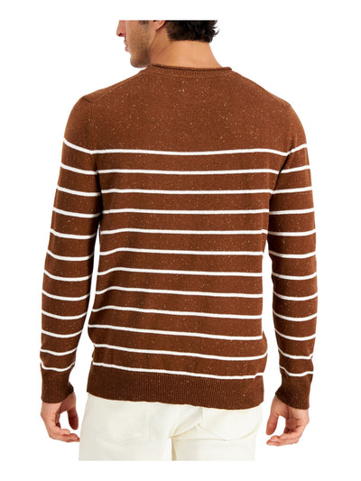 CLUBROOM Mens Gregor Brown Striped Crew Neck Classic Fit Pullover Sweater XXL
