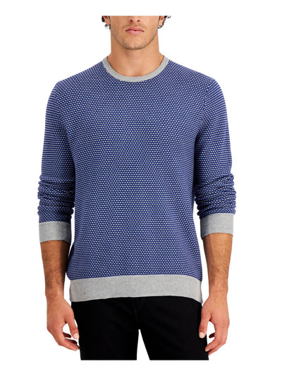CLUBROOM Mens Elevated Navy Patterned Crew Neck Classic Fit Knit Pullover Sweater XXL