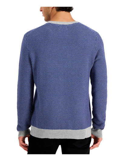 CLUBROOM Mens Elevated Navy Patterned Crew Neck Classic Fit Knit Pullover Sweater XXL