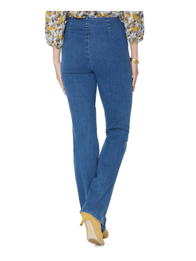 NYDJ Womens Blue Stretch Zippered Flat Front Slim Straight leg Jeans 18