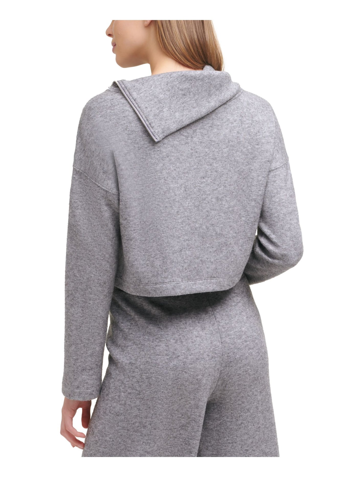 DKNY Womens Gray Heather Long Sleeve Top XL