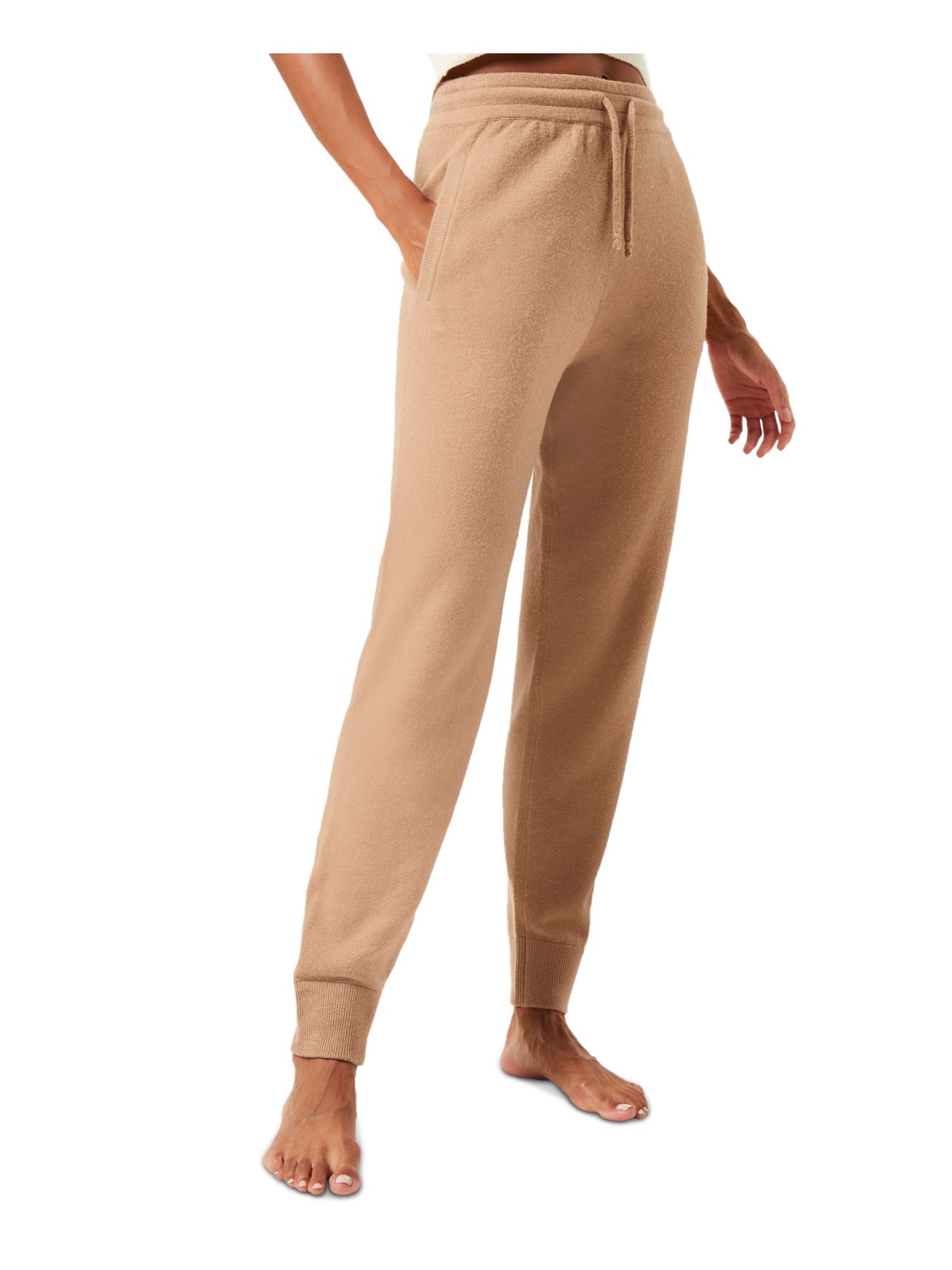 FRENCH CONNECTION Womens Brown Pocketed Tie Banded Hems Rib Trim Lounge Pants L