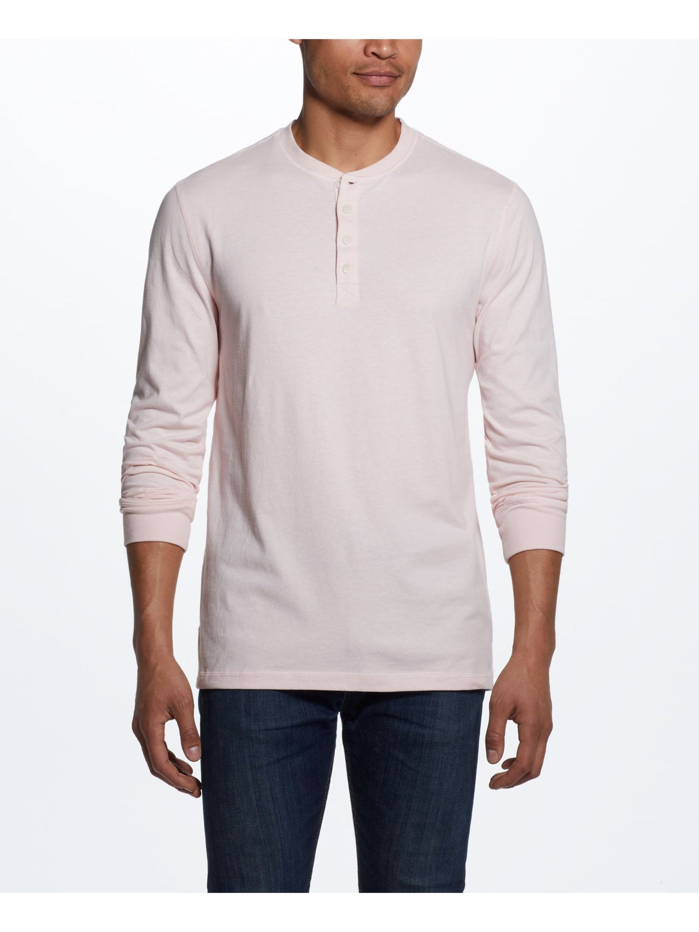 WEATHERPROOF VINTAGE Mens Pink Classic Fit Henley Shirt S