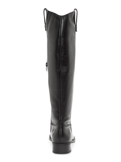 INC Womens Black Fawne Round Toe Stacked Heel Zip-Up Riding Boot 5