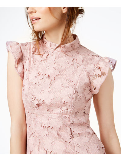 RACHEL ZOE Womens Pink Floral Cap Sleeve Mini Fit + Flare Party Dress Size: 10