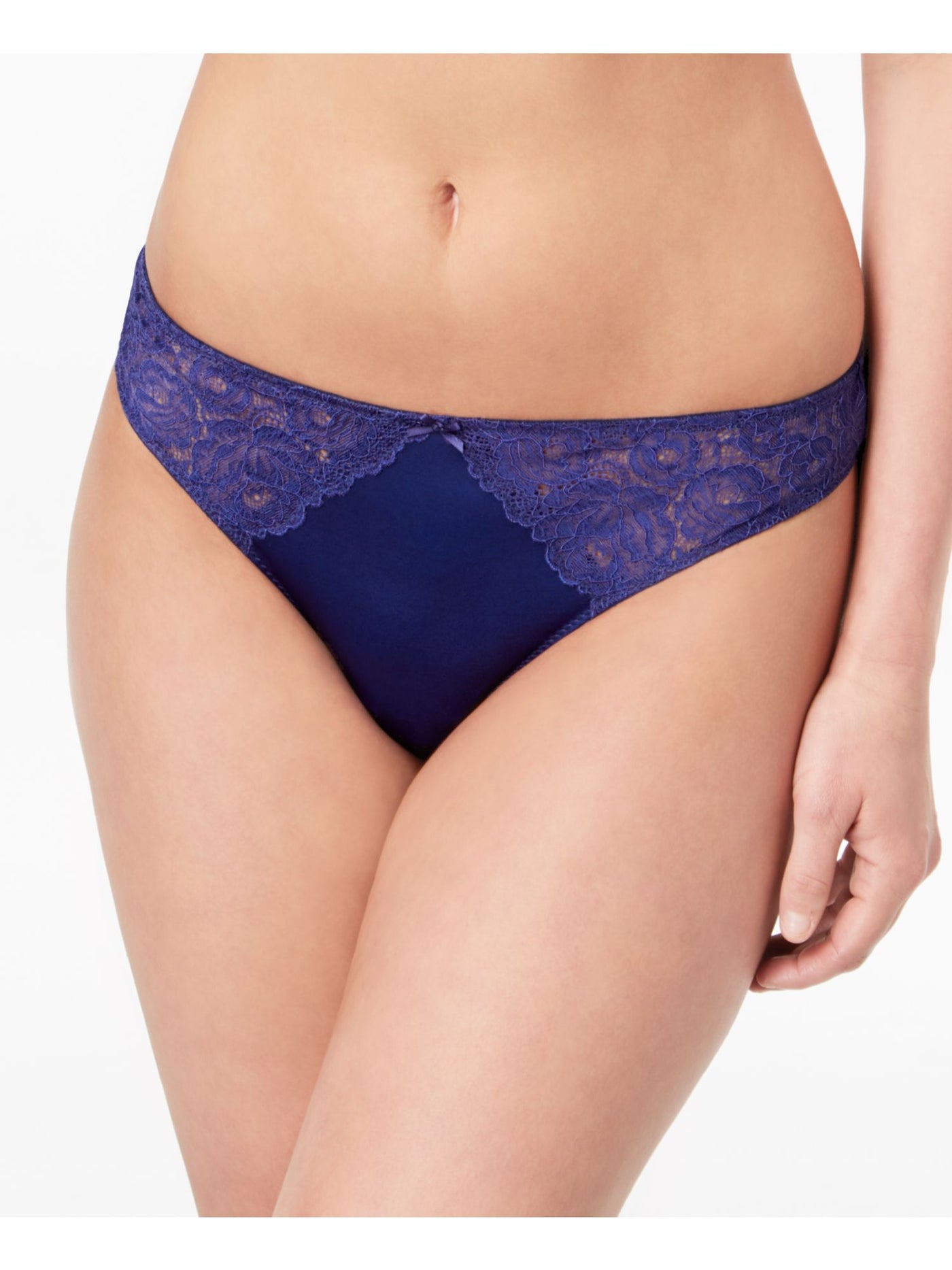 INC Intimates Blue Solid Everyday Thong Size: S