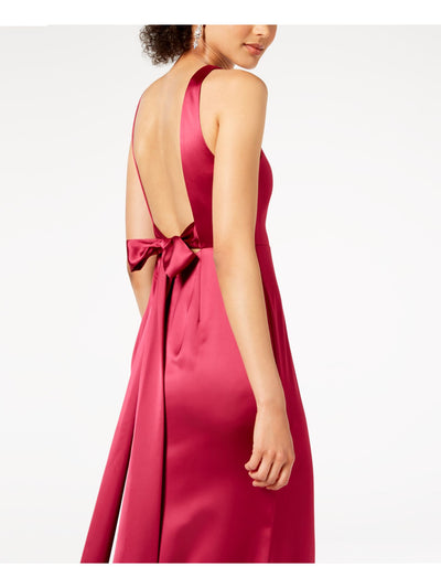 ADRIANNA PAPELL Womens Pink Slitted Darted V Neck Full-Length Prom Empire Waist Dress 0