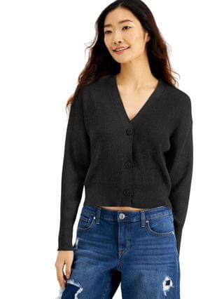 INC Womens Black Textured Long Sleeve Open Cardigan Button Up Sweater Plus XXL